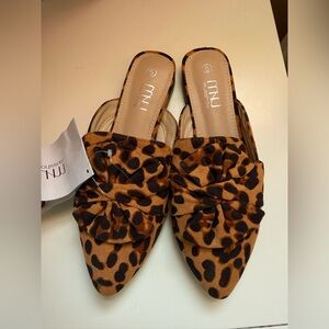 Othr Leopard Print Slip-On Mules in Brown and Black